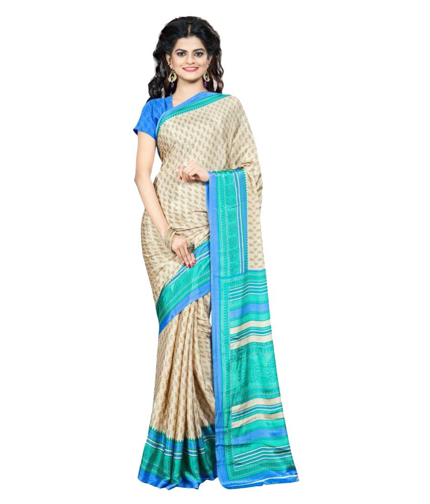 Fabdeal Multicoloured Silk Crepe Saree available at snapdeal for Rs.399