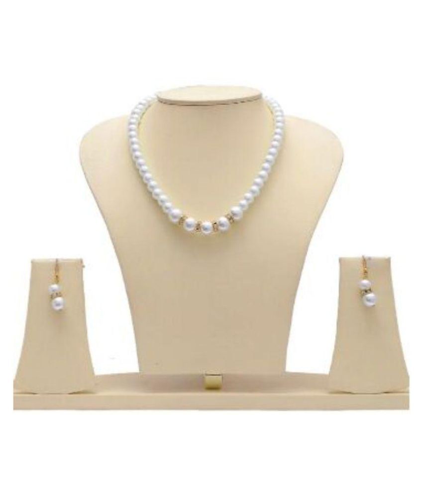 Pihu Creations White Necklaces Set available at snapdeal for Rs.99