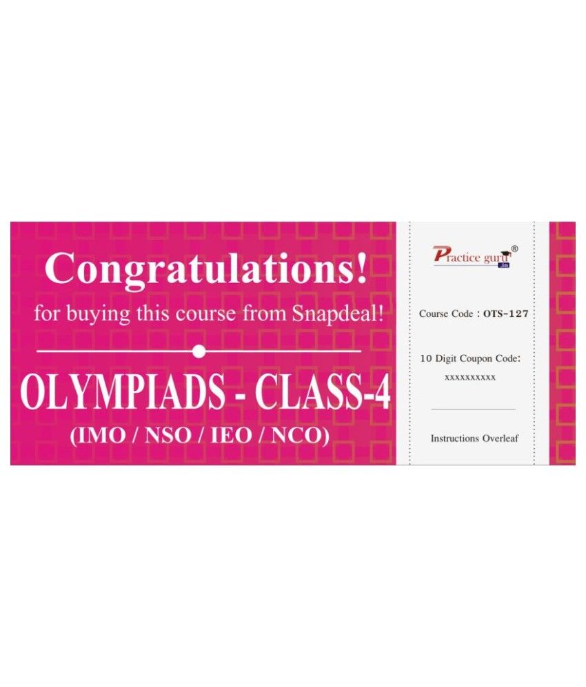 Topic Wise Tests For Class 4 - Combo Pack (imo / Nso / Ieo / Nco) License/redemption Code - Physical available at snapdeal for Rs.699