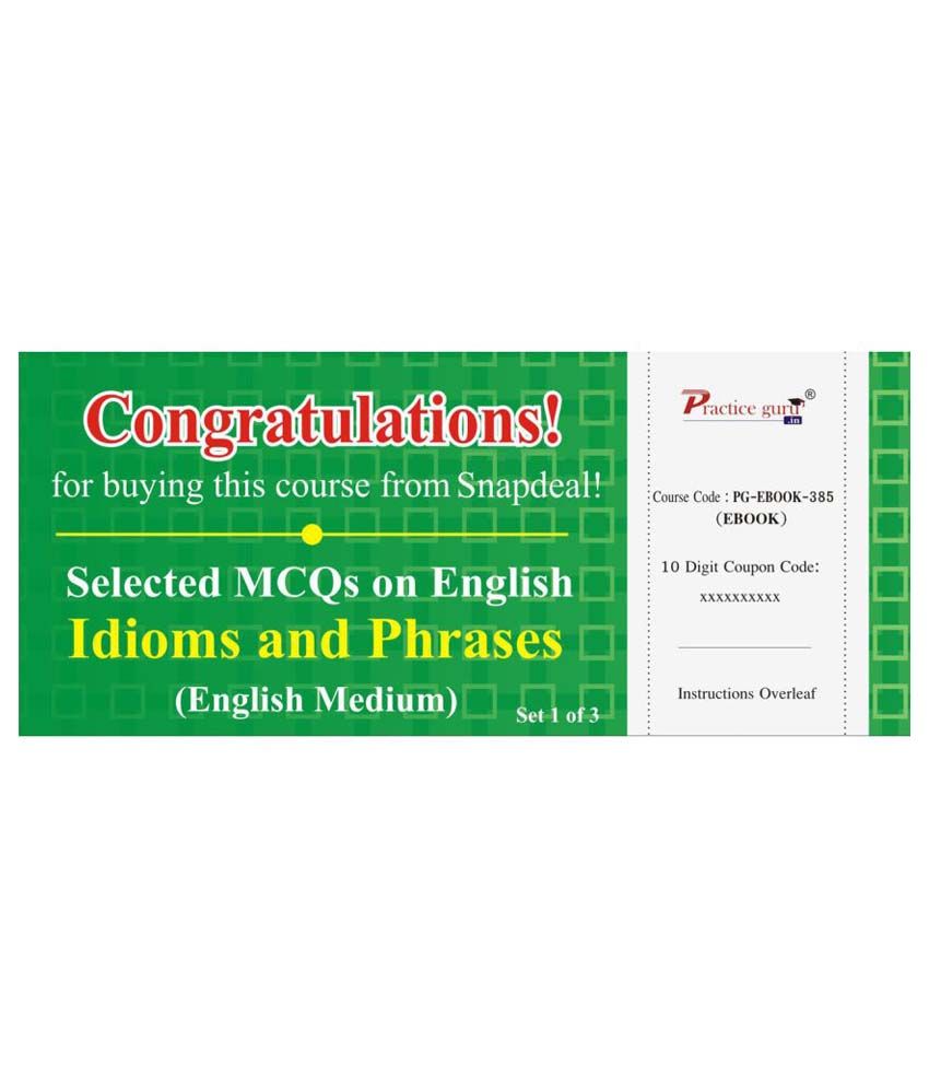 Selected Mcqs On English - Idioms And Phrases Set 1 Of 3 License/redemption Code - Online available at snapdeal for Rs.99
