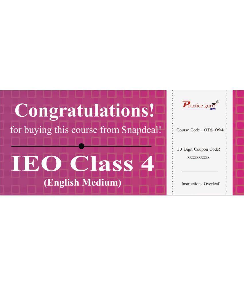 Topic Wise Tests For Ieo Class 4 License/redemption Code - Physical available at snapdeal for Rs.499