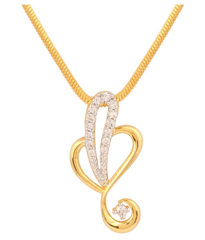 Fine Jewellers Crystal Stone Gold & Silver Plated Pendant With Chain - P-195014 available at snapdeal for Rs.199