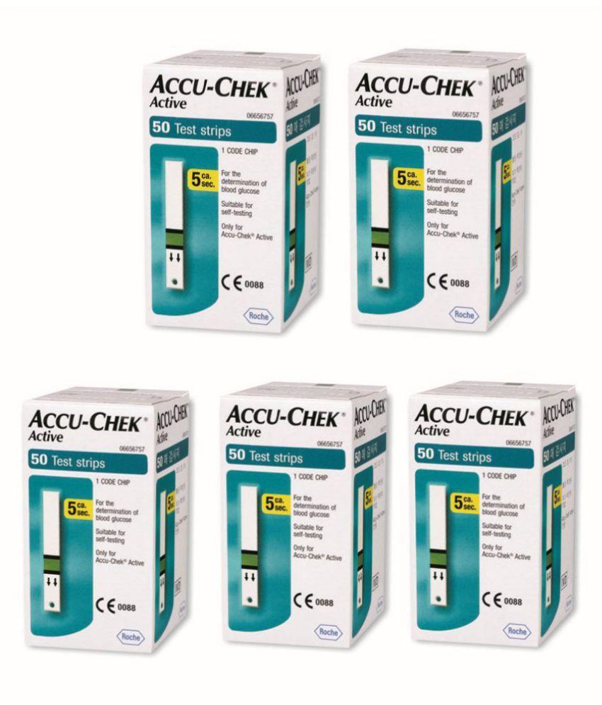 Accu Chek Active 50 Test Strips Combo Of 5 July'2017 available at snapdeal for Rs.3849