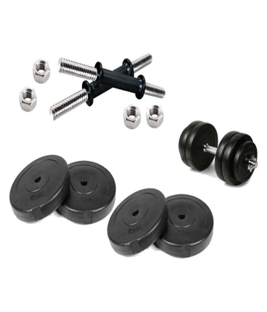 Bodygrip 9kg Home Gym Set (2.5 Kg X 2 + 2 Kg X 2 Plates + 2 Dumbbells Rods Of 14 Inches) available at snapdeal for Rs.1182