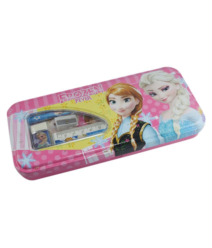 Saamarth Impex Pink Color Frozen Fever Printed Single Side Open Geometry Set Box Si-4101 available at snapdeal for Rs.299