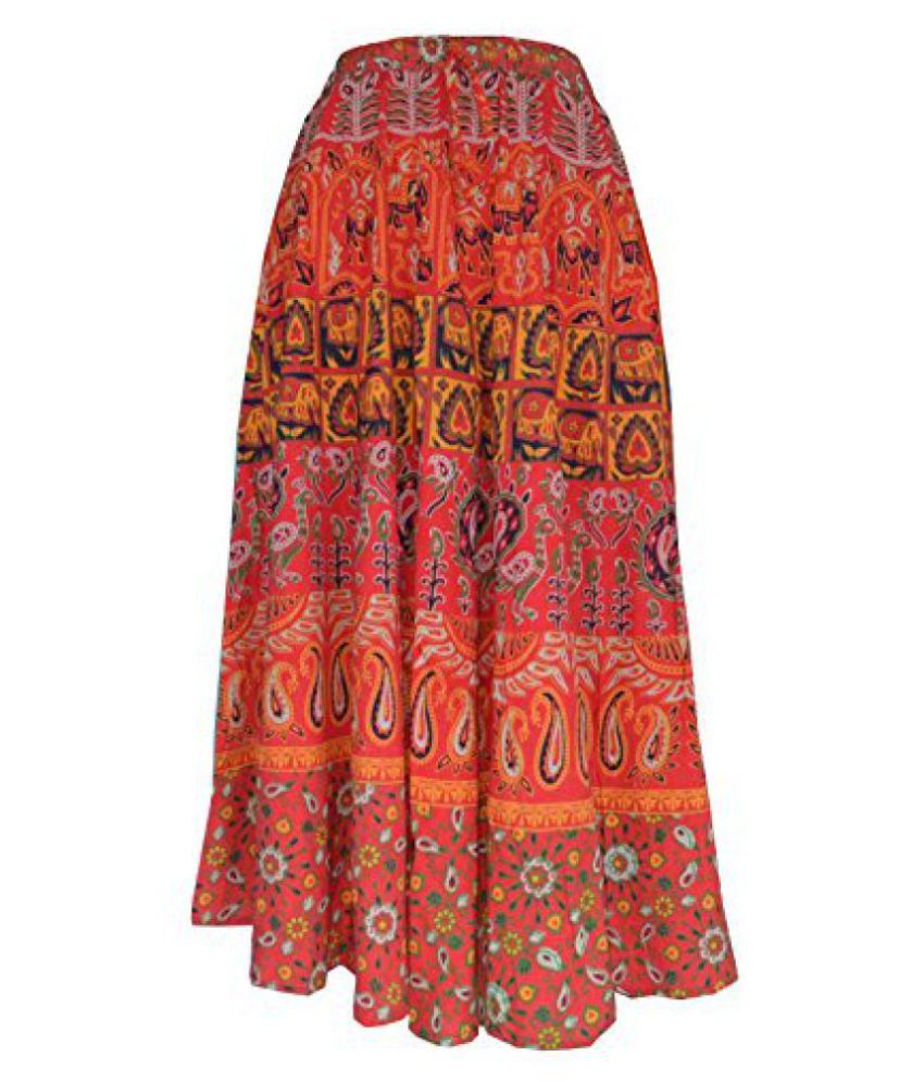 Pms Pure Cotton Block Printed Hot Dyed Handcrafted Fashion Long Skirt (assorted Designs) available at snapdeal for Rs.299