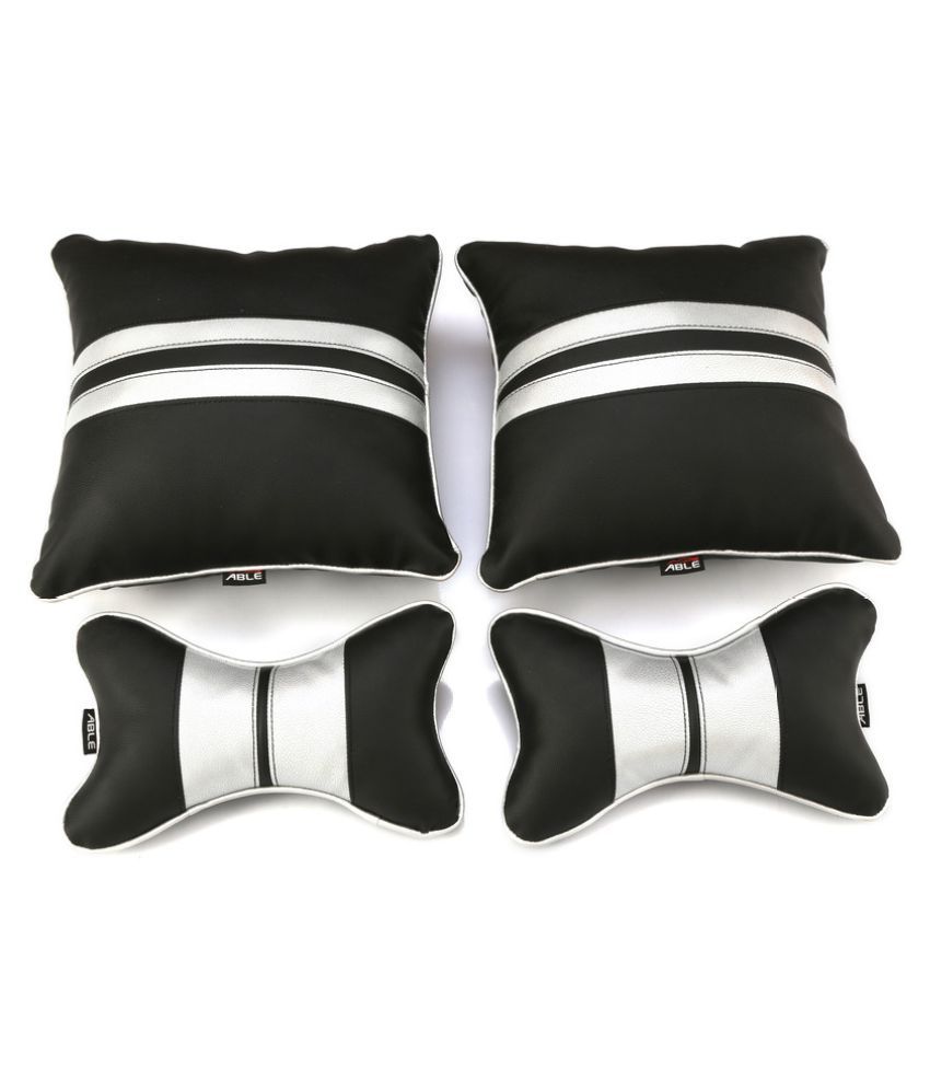 Able Sporty Kit Seat Cushion Neckrest Pillow Black And Silver For Land Rover Range Rover Vogue Se Set Of 4 Pcs available at snapdeal for Rs.2130