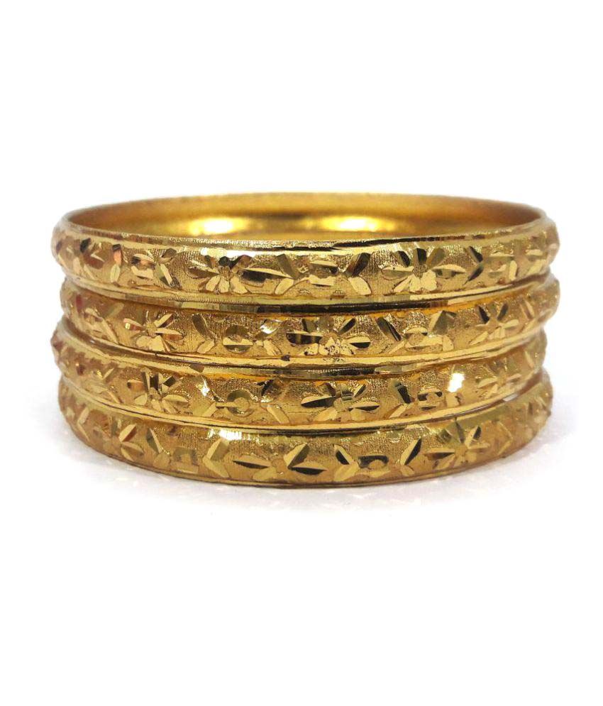Ambika Bangles Golden Bangles - Set Of 4 available at snapdeal for Rs.99