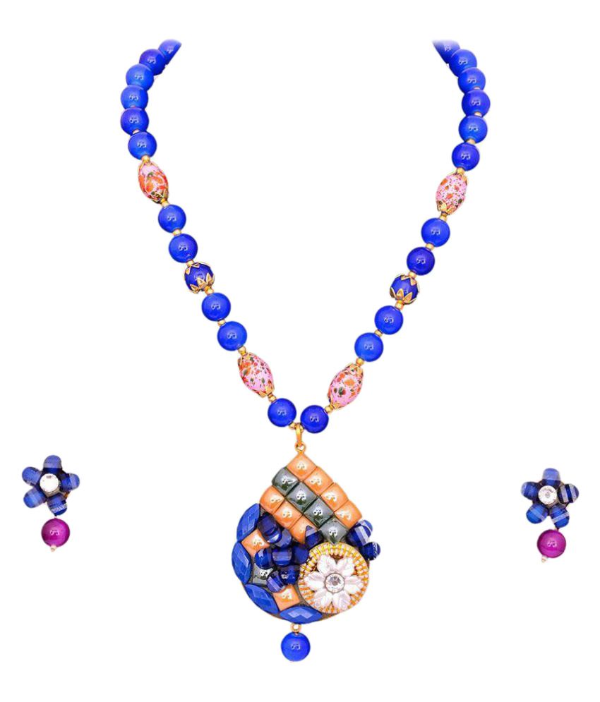 Sitashi Artificial Fashion Jewellery Collection Rajasthani Office Wear Floral Design Necklace Set available at snapdeal for Rs.359