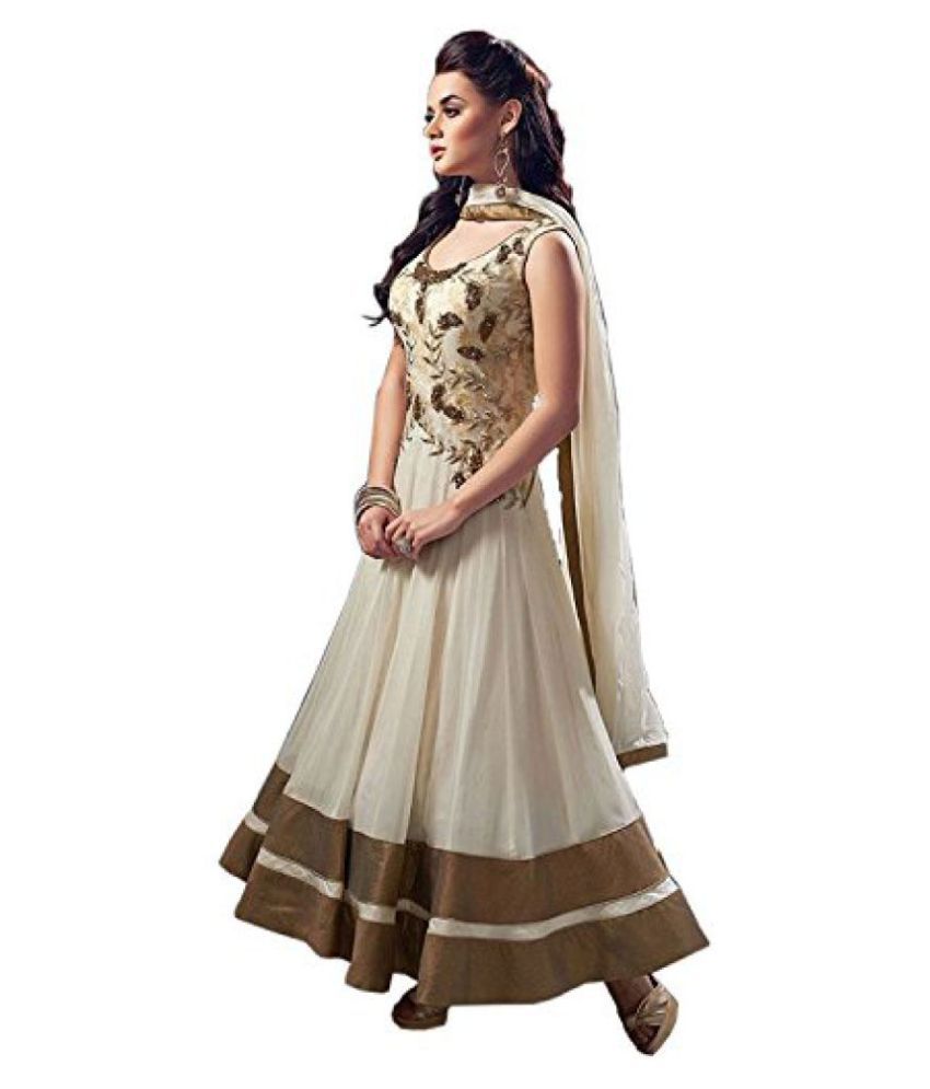 Shree Women's New White Designer Floor Length Anarkali Suit) available at snapdeal for Rs.1699