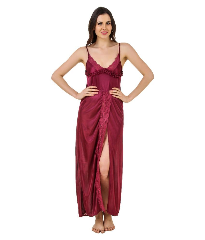 Ansh Fashion Wear Satin Nighty Night Gowns available at SnapDeal for Rs.399