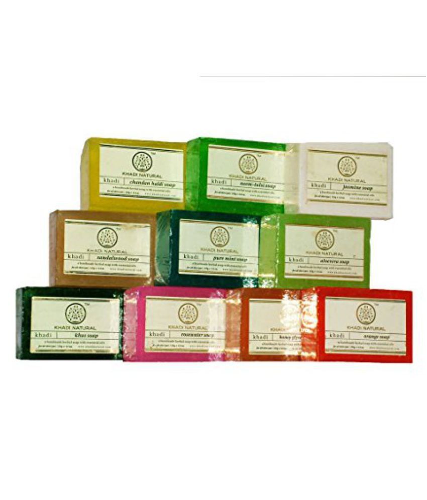 Khadi Natural Assorted Soap Gift Set(chandan Haldi,neem Tulsi & Jasmine) Pack Of 10 (with Free Hindi Tulsi Booklet) Kp05 available at snapdeal for Rs.599