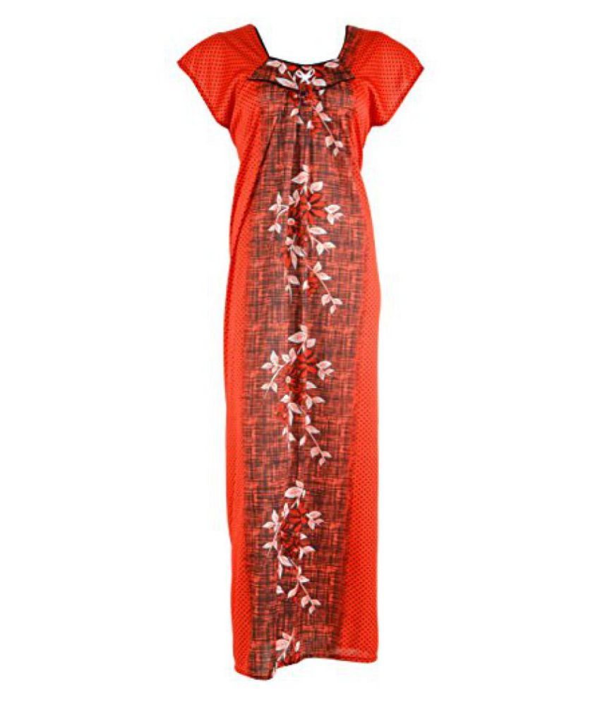 Right2buy Women's Art Silk nighty (red, Xxl) available at snapdeal for Rs.120