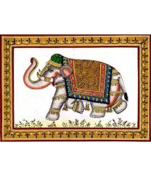 Advance Hotline Handmade-water-color-painting-elephant Fabric Painting Without Frame Single Piece