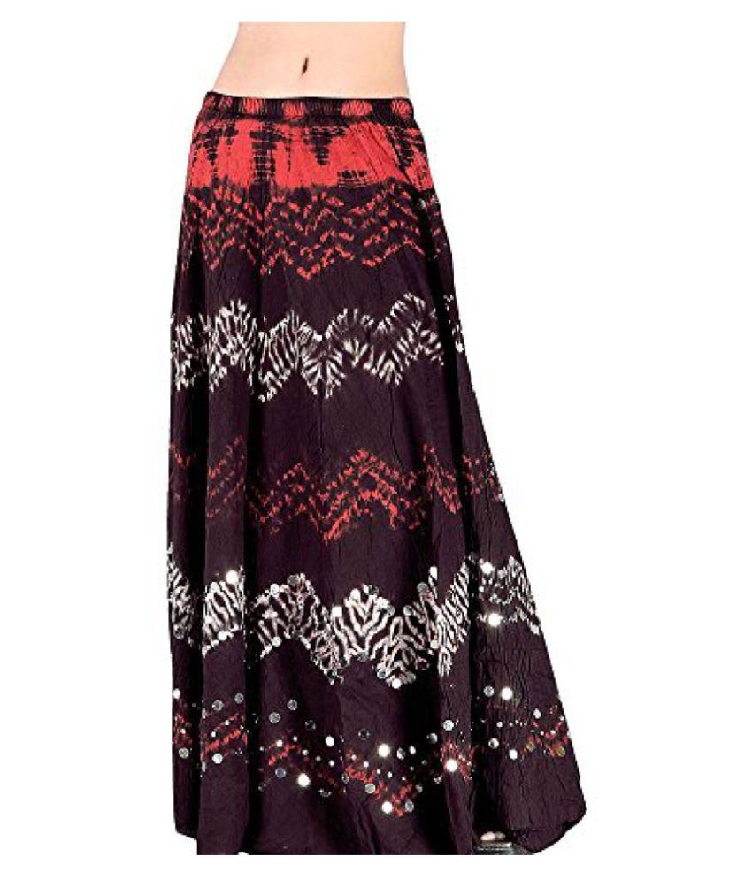 Sunshine Rajasthan Ethnic Tie N Dye Dark Maroon Long Cotton Skirt 207 available at snapdeal for Rs.699