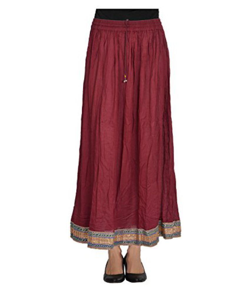 Madhu Art Women's Cotton Long Skirt (maroon) available at snapdeal for Rs.408