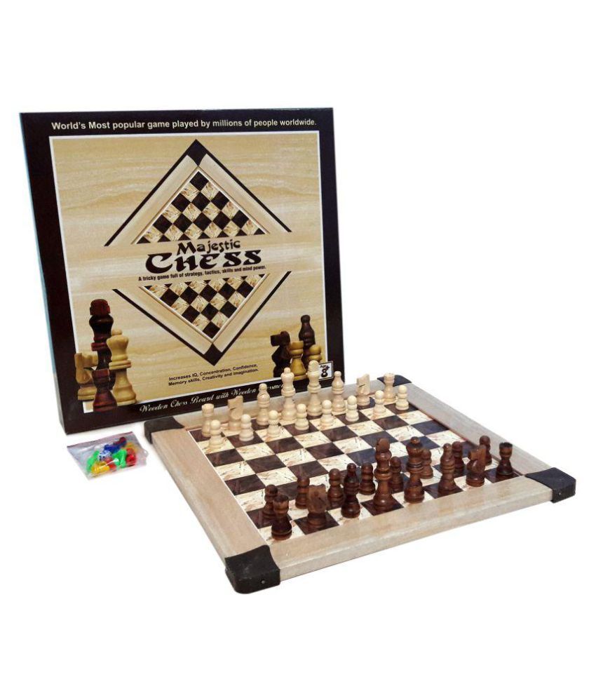 Wish Kart Majestic Wooden Chess Board And Wooden Chessmen available at snapdeal for Rs.499