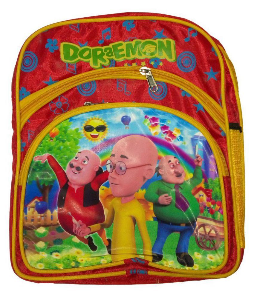 Ziron Motu Patlu Red Children's / Kid's Backpack, School Bag For Class / Standard Pre Nursery, Lkg, Ukg, First 1st, Second 2nd Girls And Boys available at snapdeal for Rs.499