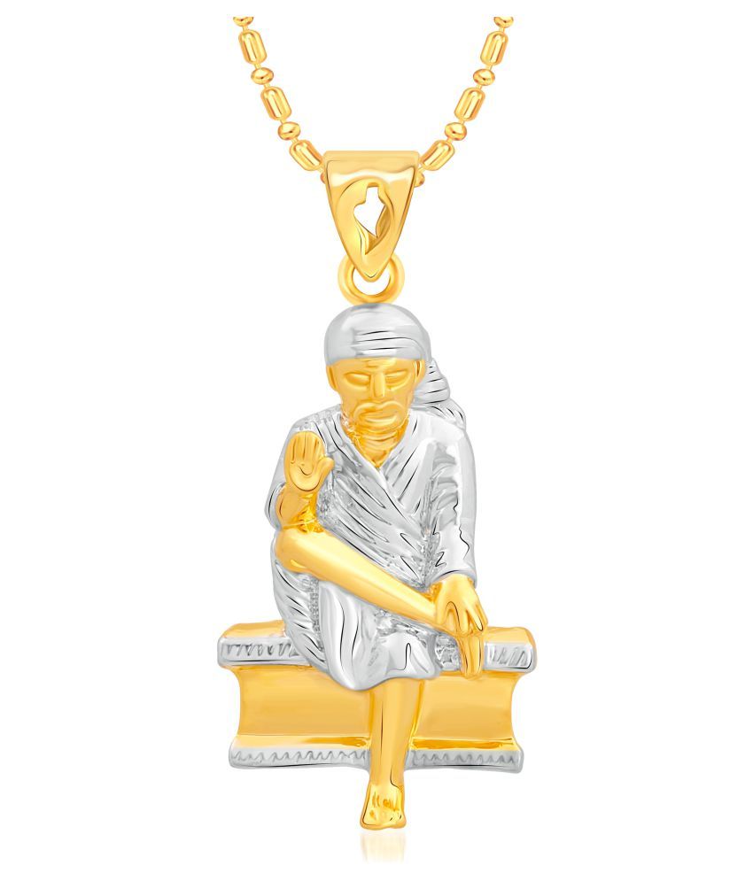 Vshine Fashion Jewellery Gold & Rhodium Plated Sai Baba Pendant For Men & Women - Vspg1236 available at snapdeal for Rs.205