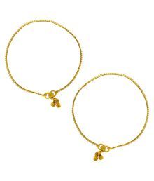 Anuradha Art Golden Colour Stylish Single One Chain Designer Traditional Anklet/payal For Women