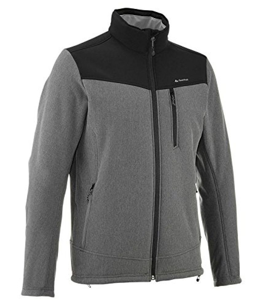 Quechua Forclaz 300 Men's Warm Softshell Jacket - Grey Black available at snapdeal for Rs.4499