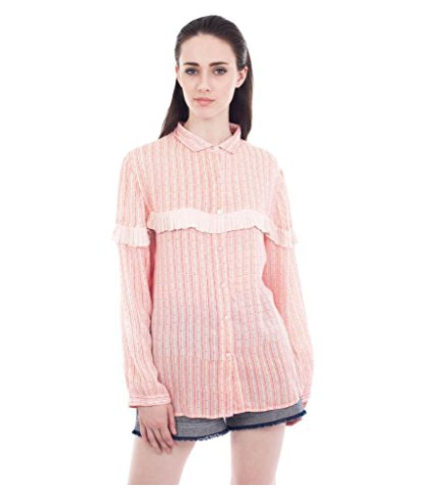 Forever9teen Striped Print Rayon Button Front Shirt_1ss16-0043-t4-p available at snapdeal for Rs.499