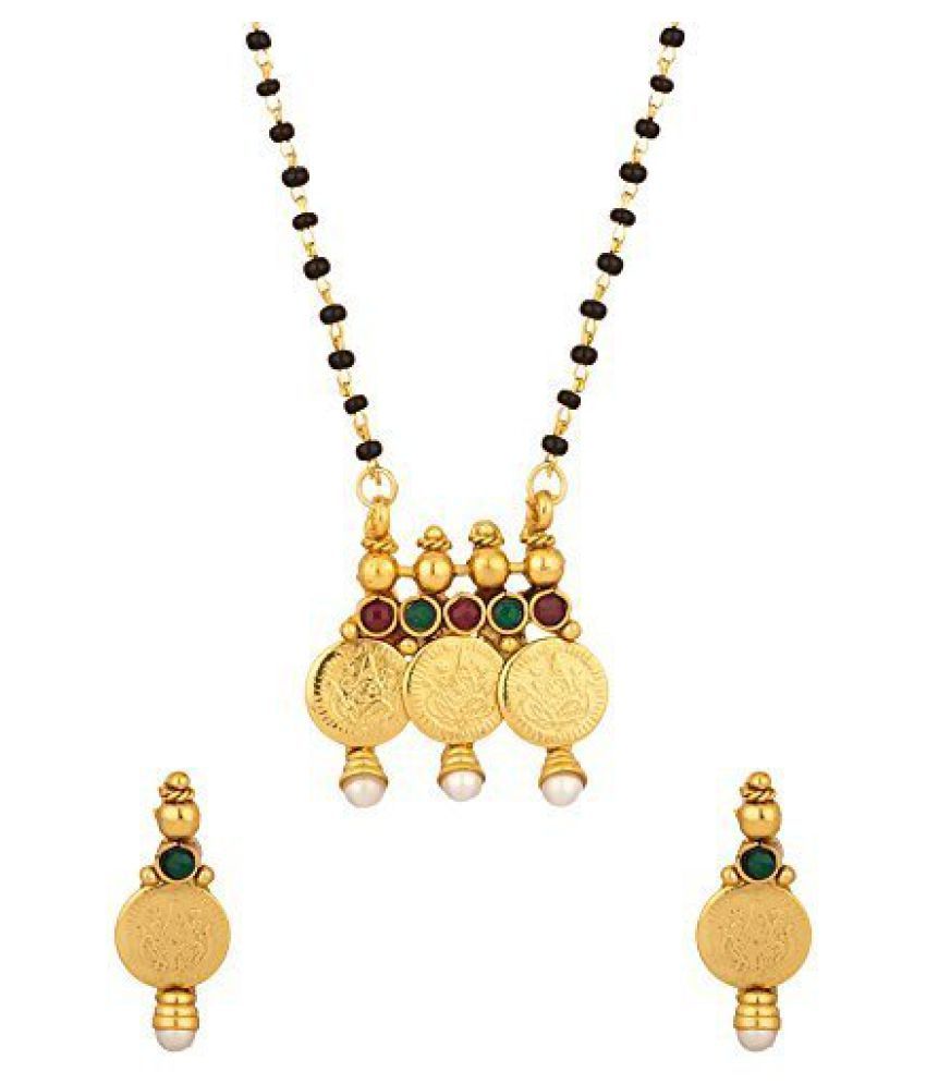 Youbella Traditional Temple Coin Mangalsutra Necklace Pendant With Chain And Earrings For Women available at snapdeal for Rs.245