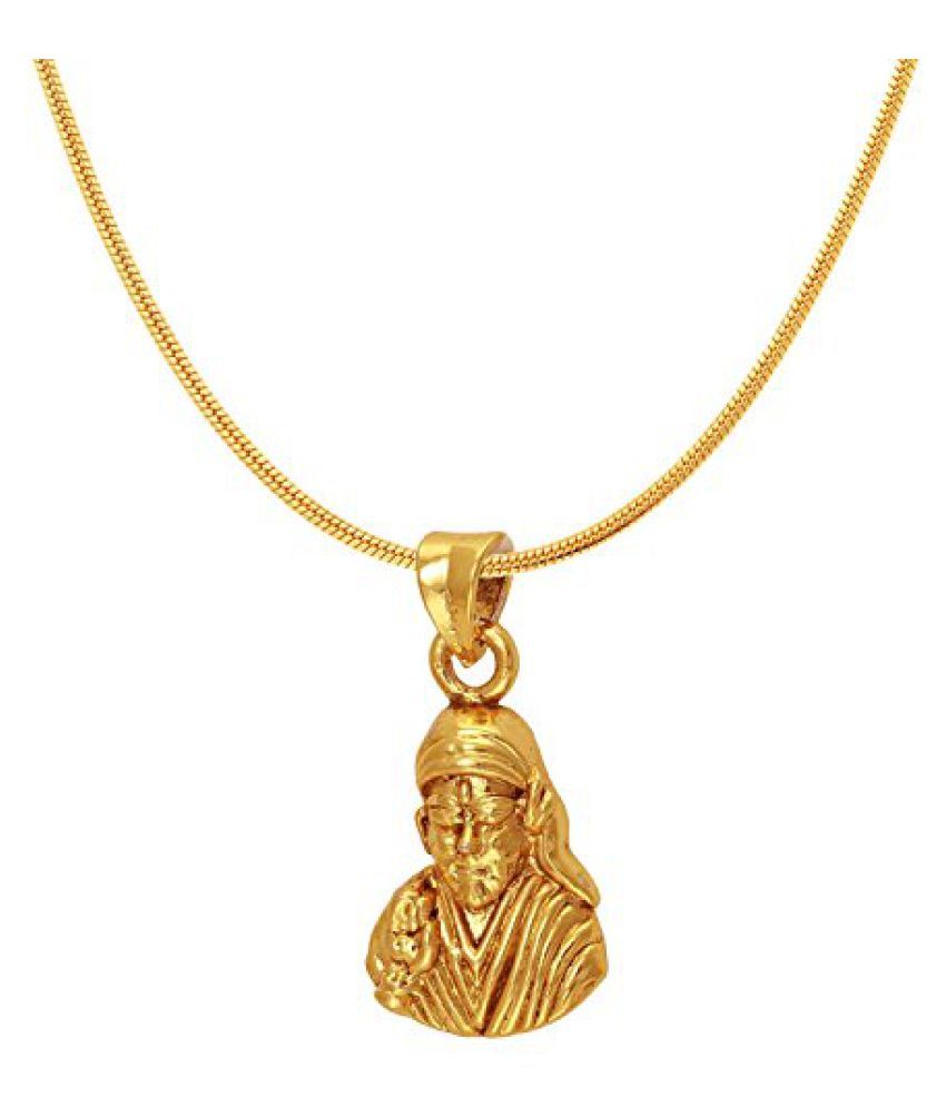 Mahi Exa Collection Sai Baba Gold Plated Religious God Pendant With Chain For Men & Women Ps6012005g available at snapdeal for Rs.249