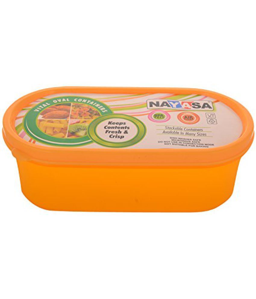 Nayasa Vital Oval Plastic Container, 3-pieces, Orange available at snapdeal for Rs.145