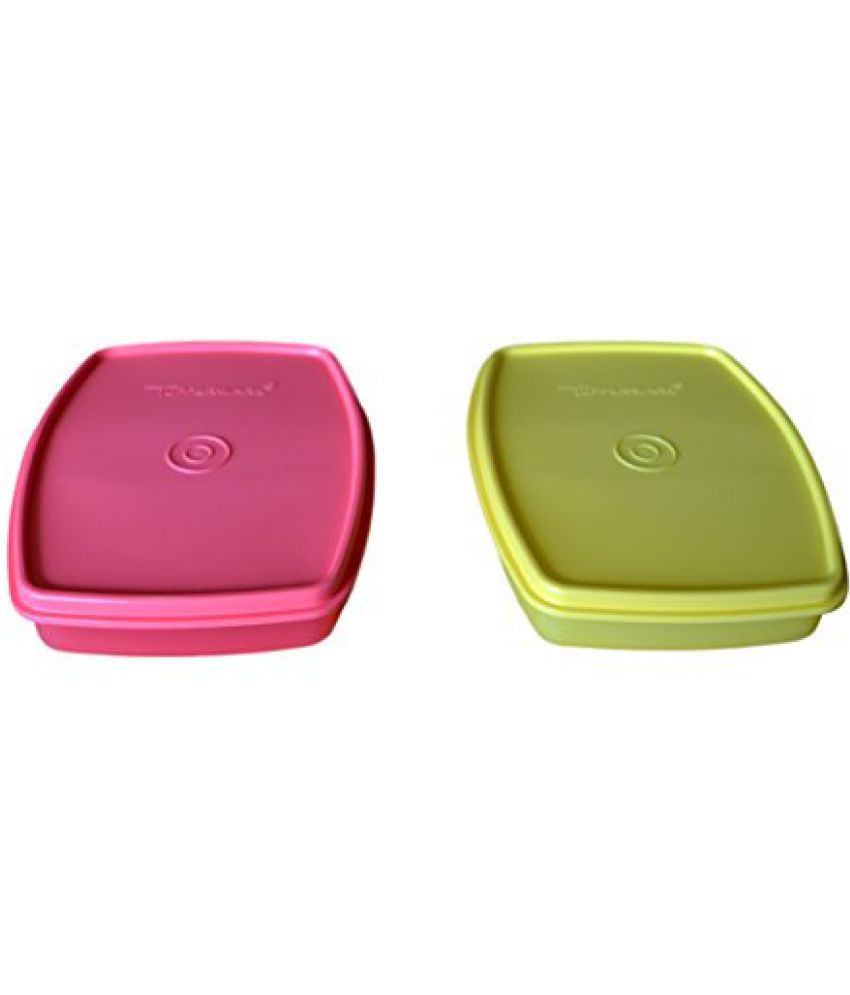 Tupperware Plastic Lunch Box Set, 340ml, Set Of 2, Multicolour available at snapdeal for Rs.449