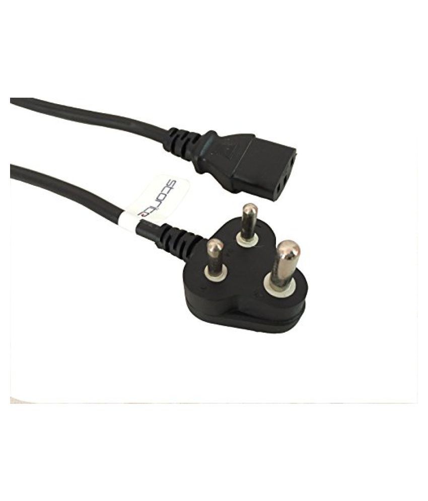 (1.5 Meter) Storite Iec Mains Power Cable India Plug kettle Lead Cord For Desktop Pc / Monitor / Smps / Printer - Black available at snapdeal for Rs.169