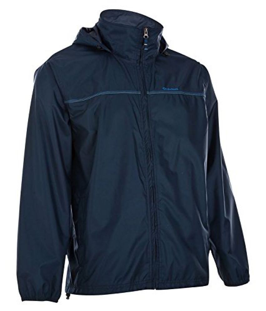Quechua 8207363 Polyester Raincut Hiking Zip Jacket, X- Small (blue) available at snapdeal for Rs.999