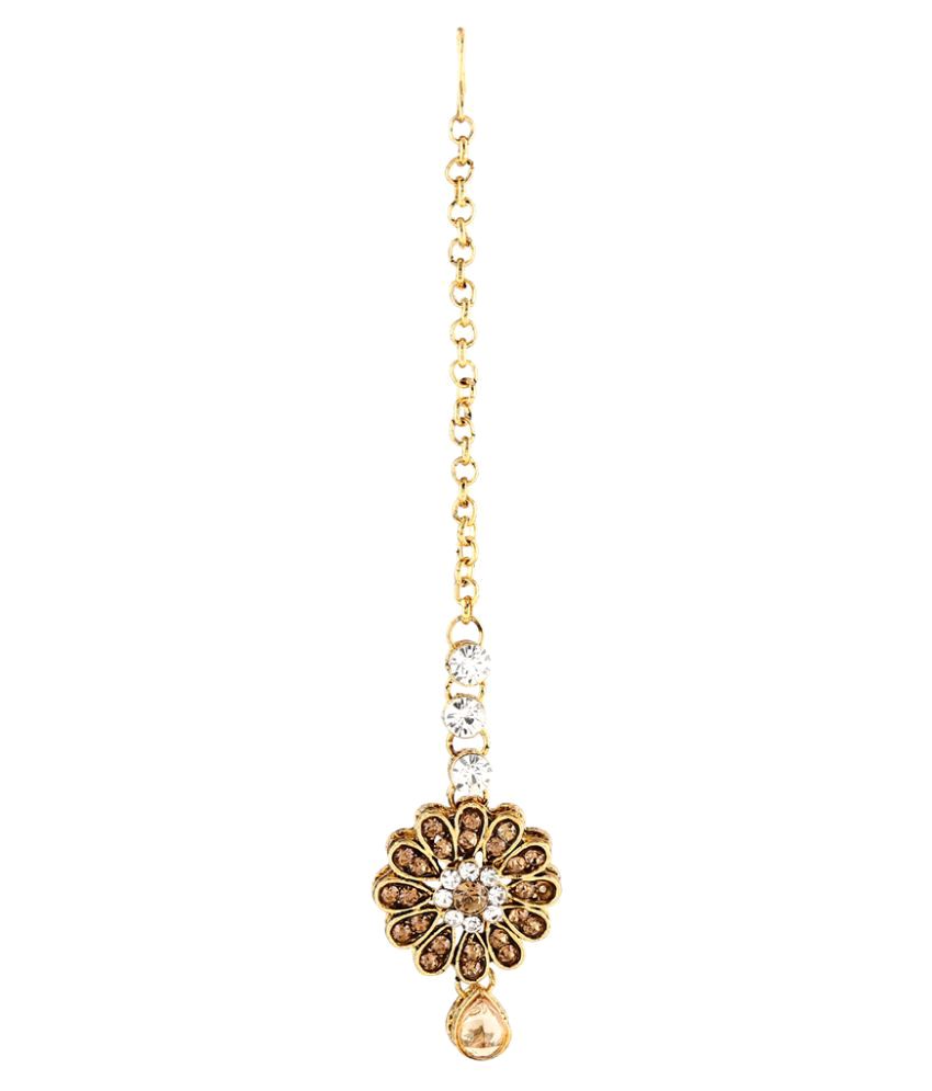 Rich Lady Austrian Stone Gold Finish Classy Design Maang Tika available at snapdeal for Rs.195