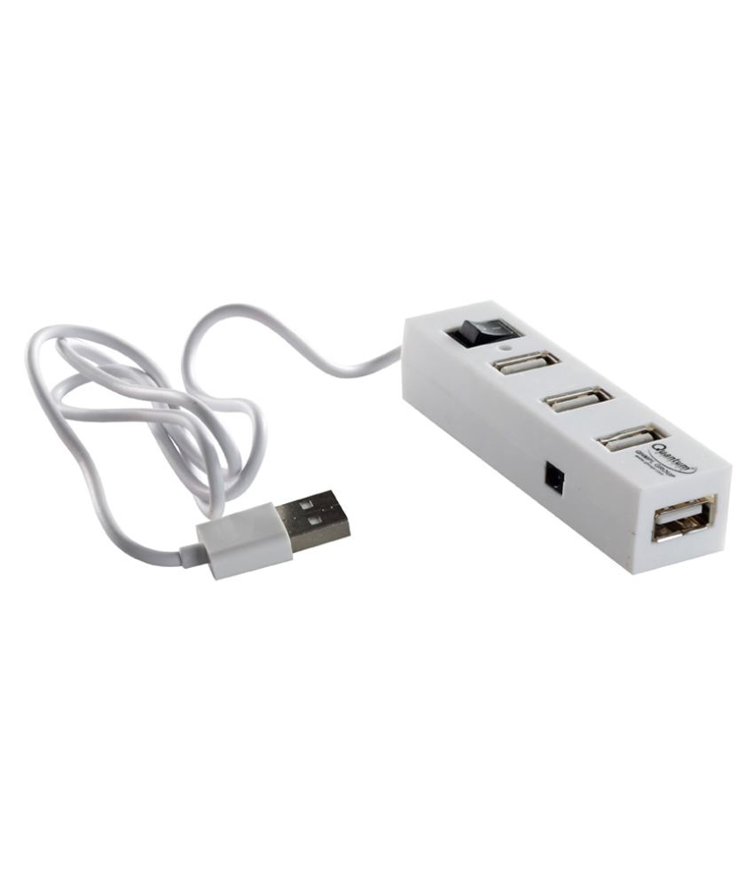 Quantum White 4 Port Usb Hub 4 Port Usb 2.0 High Speed 480 Mbps available at snapdeal for Rs.206