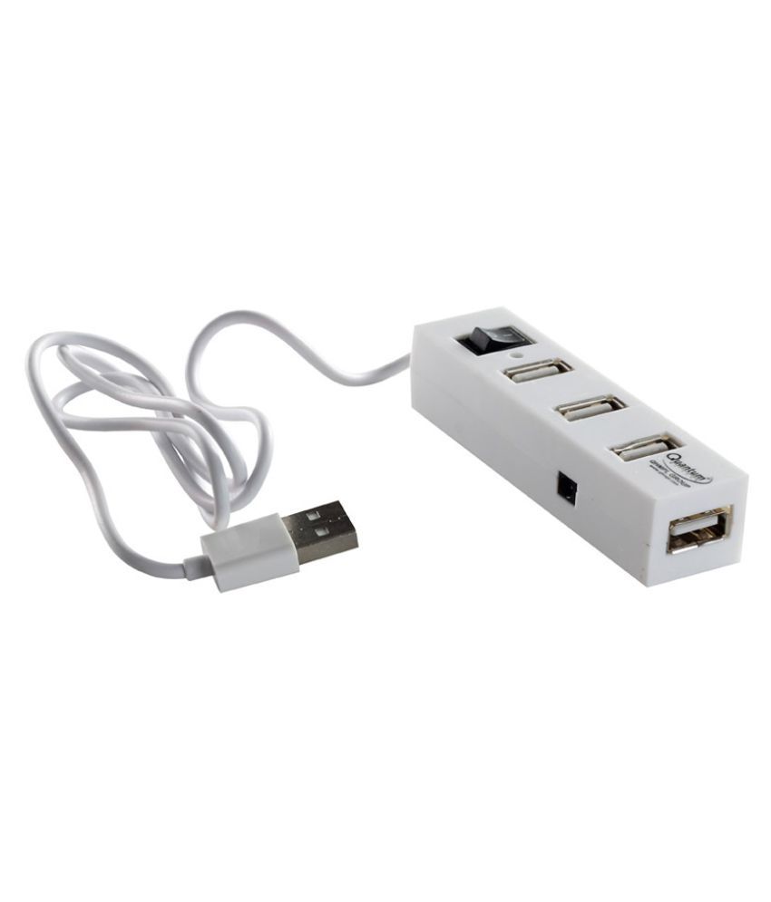 Quantum White 4 Port Usb Hub 4 Port Usb 2.0 High Speed 480 Mbps available at snapdeal for Rs.208