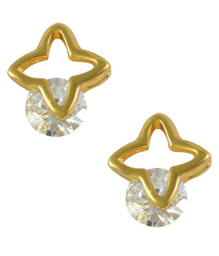 Sarah Golden Stylish Star Rhinestone Stud Earrings For Women available at snapdeal for Rs.295