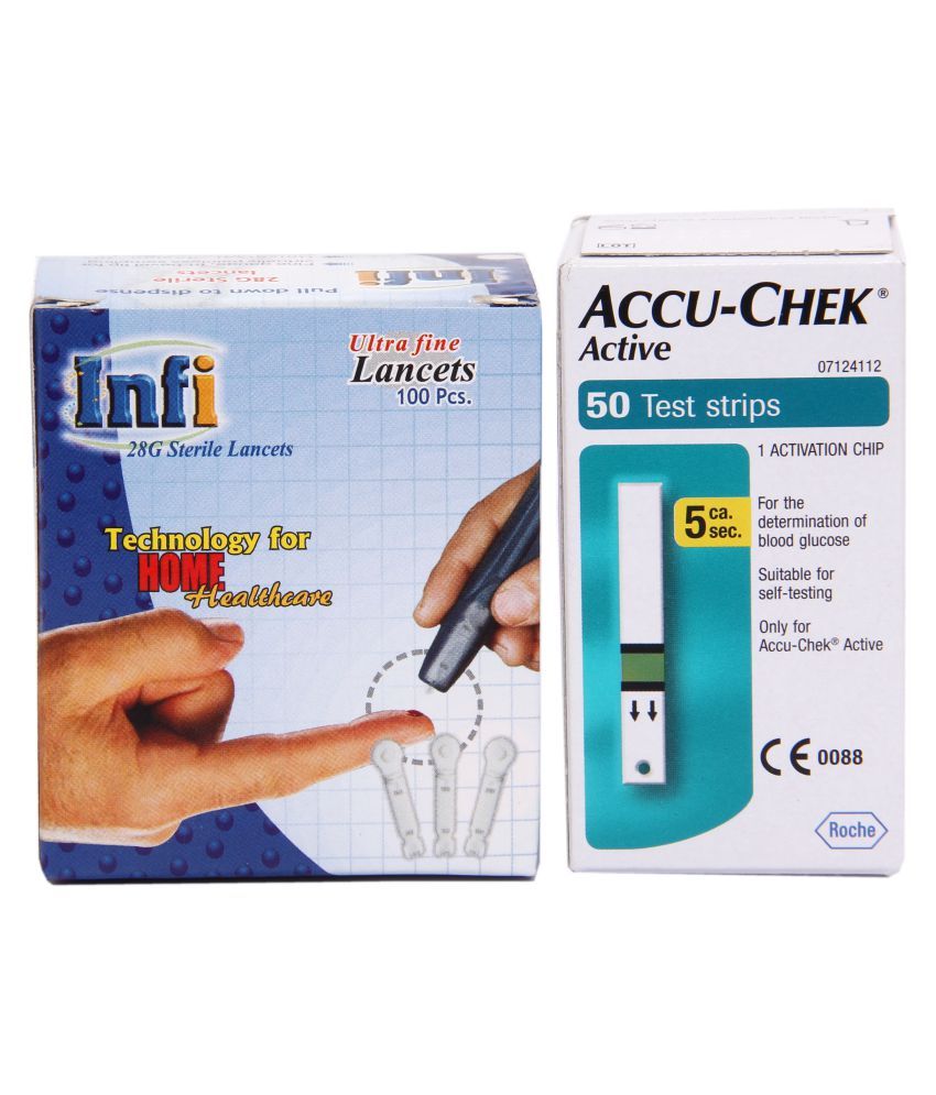 Accu Chek Active 50 Test Strips With 100 Infi Lancets March 2018 available at snapdeal for Rs.915