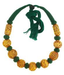 Anuradha Art Green Colour Geru Polish Traditional Maharashtrian/rajasthani Necklace For Women/girls