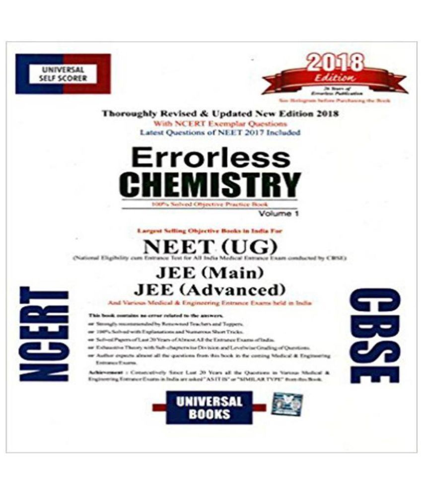 Universal Self Scorer Errorless Chemistry 2018 For NEET UG JEE Main