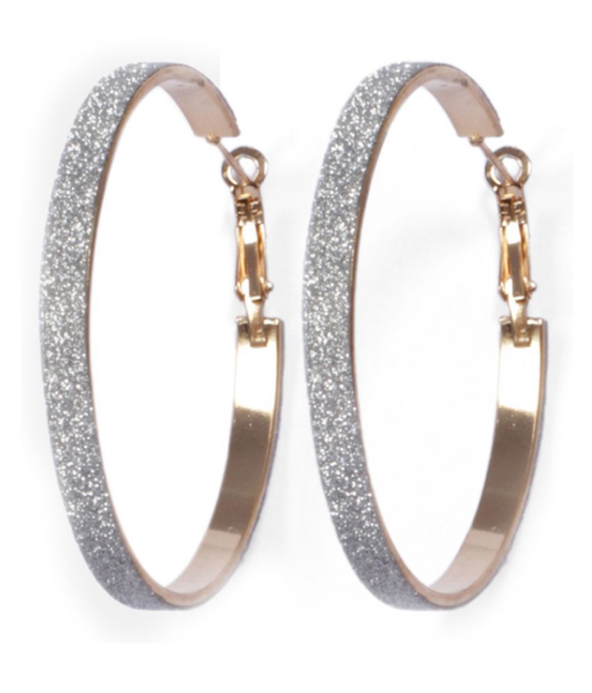 Ayesha Gold And Silver Glitter Bling Hoop Earrings Buy Ayesha Gold