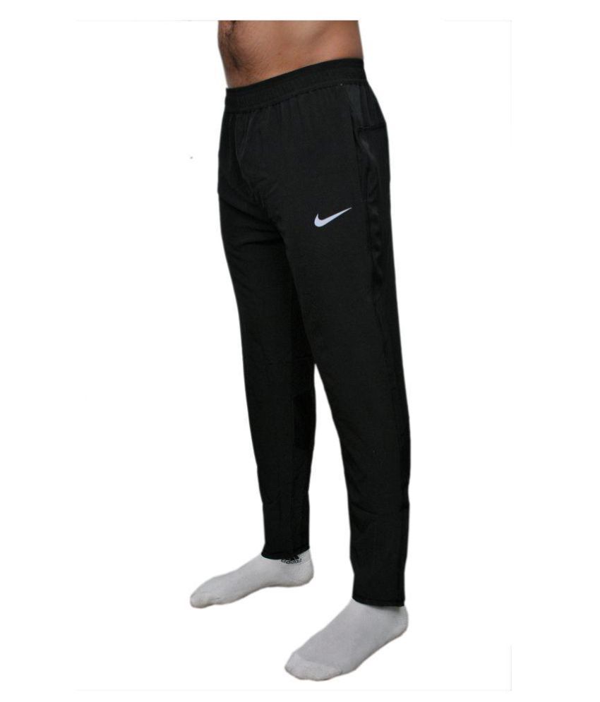 Nike Black Polyester Lycra Trackpants Buy Nike Black Polyester Lycra