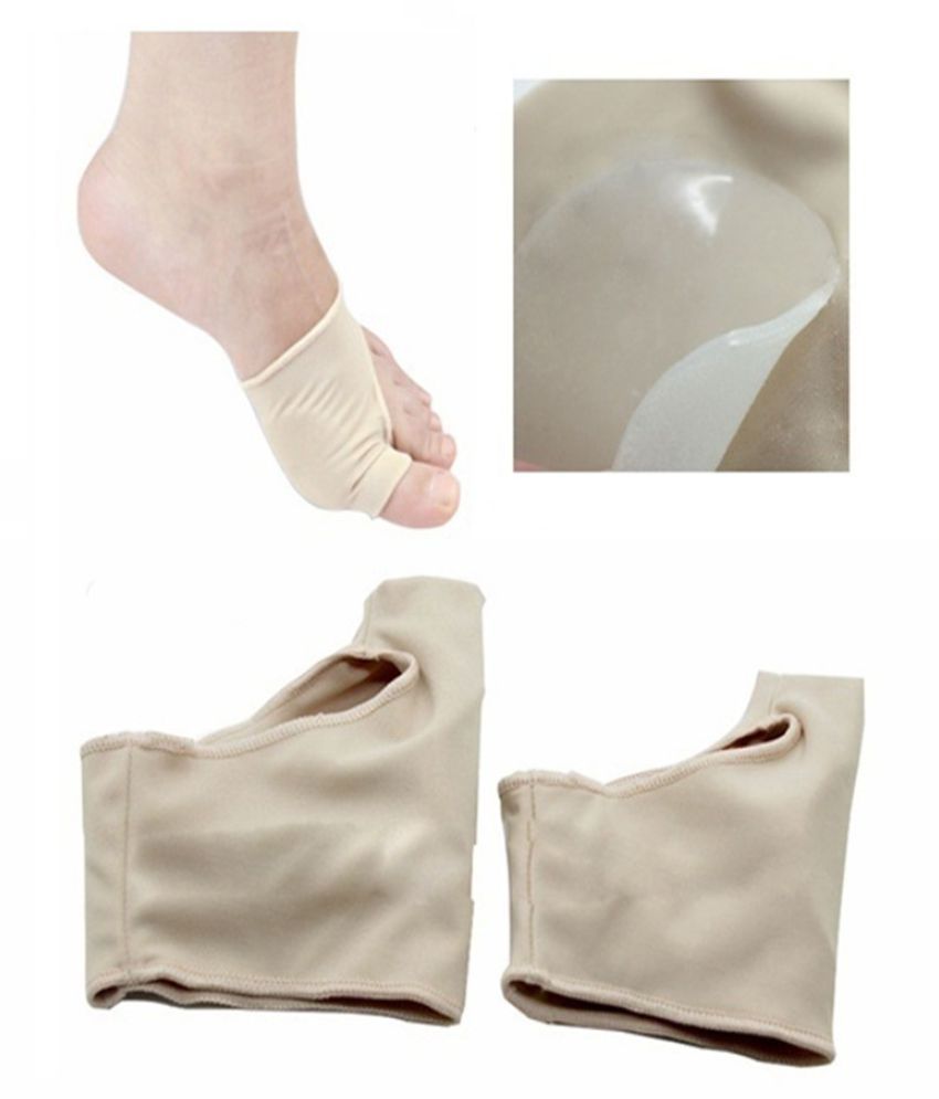 Ecodec Pairs Nude Foot Health Care Bunion Pads Spandex Gel Cushions L