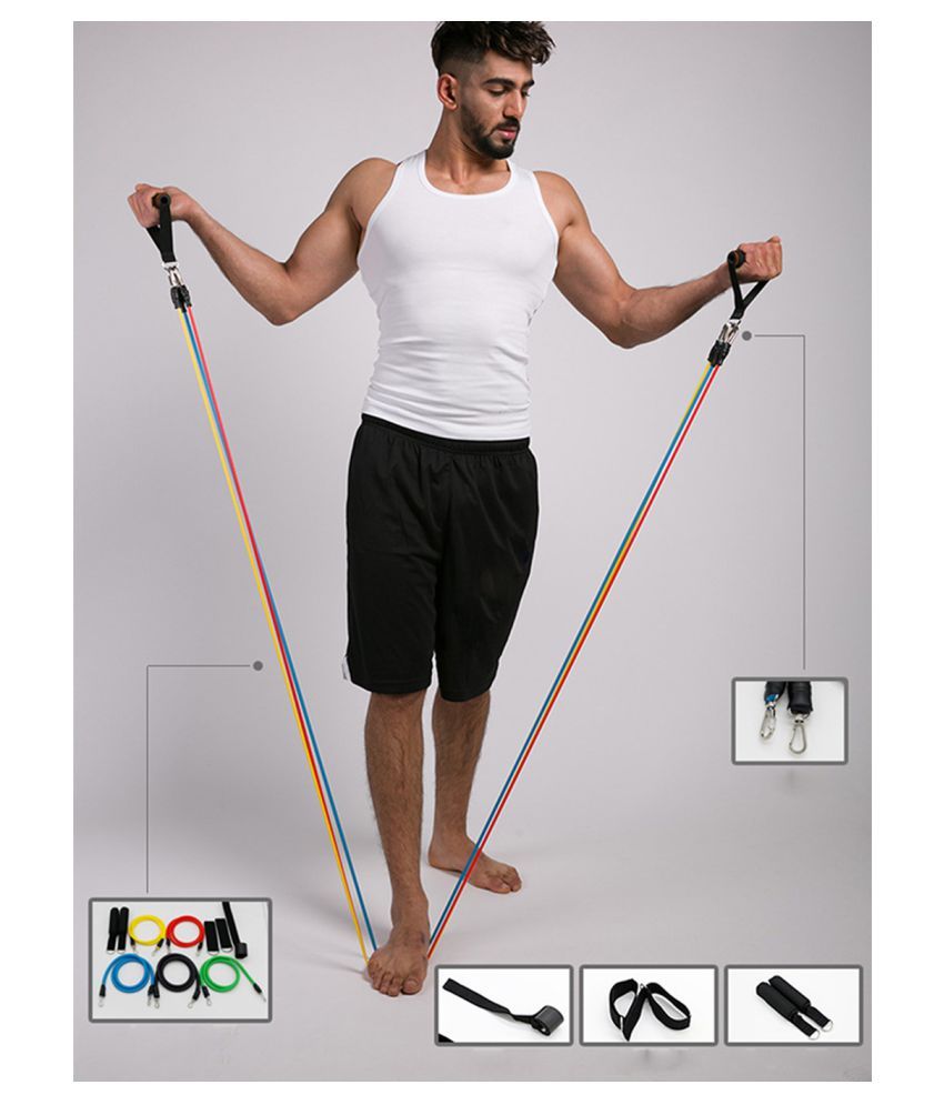 Pcs Resistance Exercise Band Set Yoga Pilates Abs Fitness Workout