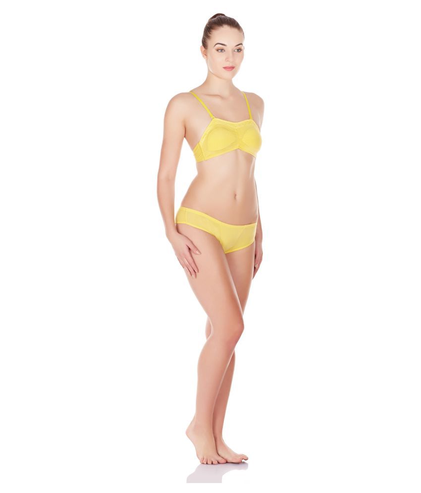 Buy La Intimo Nylon Yellow Bikini Online At Best Prices In India Snapdeal