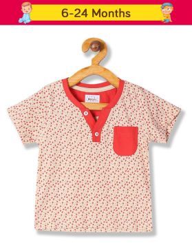 Boys Printed V Neck T Shirt