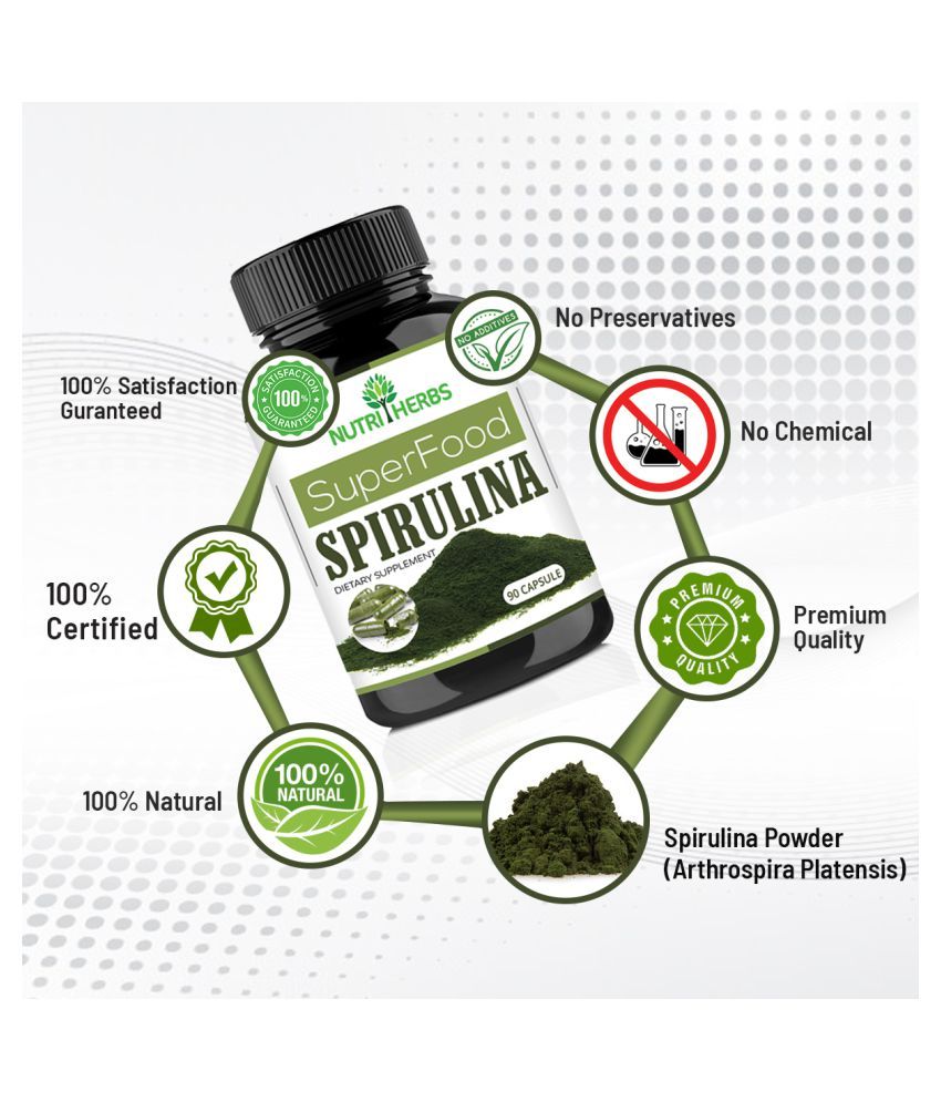 Nutriherbs Spirulina Superfood Improves Gut Health Metabolism Capsule