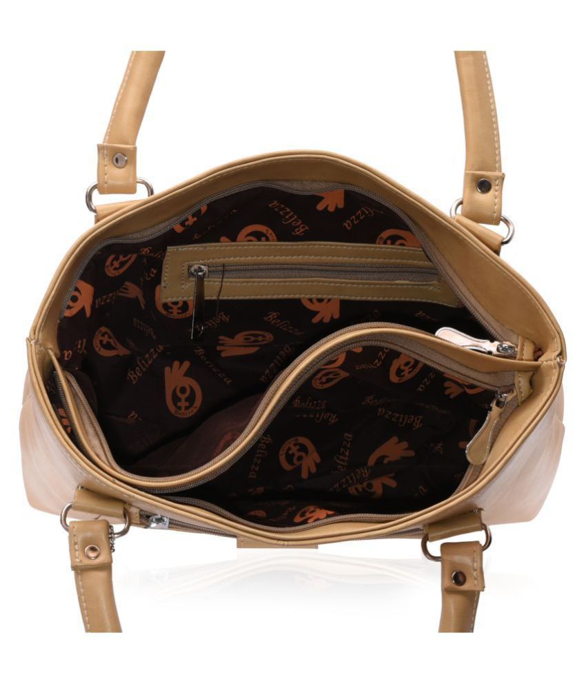 Belizza Beige Faux Leather Shoulder Bag Buy Belizza Beige Faux