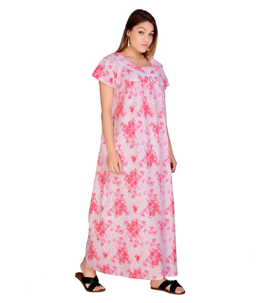 Buy Apratim Cotton Nighty Night Gowns Pink Online At Best Prices In