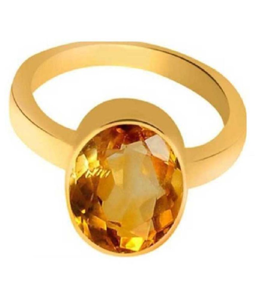 Yellow Sapphire 7 25 Ratti Yellow Sapphire Pukhraj Ring Buy Yellow