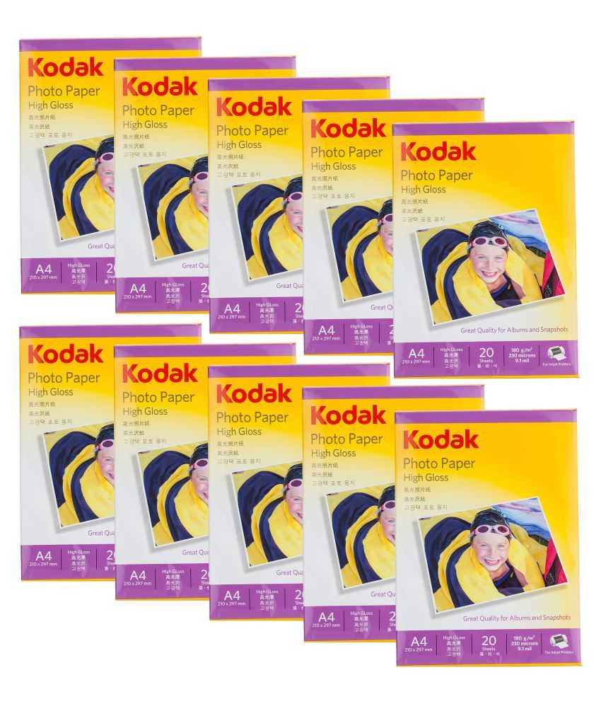 Kodak Gsm A X Mm Photo Paper High Glossy Pack Of